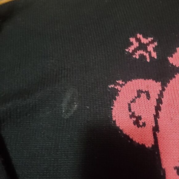 Used Romwe black and pink sweater with a cartoon/anime bear size small - Picture 4 of 6